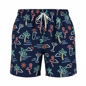 Chubbies Navy Tropical Print Swim Trunks